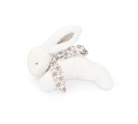 Doudou et Compagnie - LAPIN DOUDOU - Peluche Doudou Coniglio vestita con una sciarpa di lino - bianco - 29 cm - Per bambini dalla nascita - Garanzia Doudou perduto - Con confezione regalo da regalare