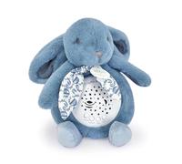 DOUDOU ET COMPAGNIE - Luce notturna musicale coniglio blu con proiezione di stelle - Peluche con melodie e luci lenitive - Compagno Notte Bambino - Idea Regalo Nascita -DC4201