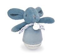 DOUDOU ET COMPAGNIE - Luce notturna musicale Culbuto Coniglio blu per neonati - Peluche Doudou lenitivo con melodia morbida - Luce soffusa per notte serena - Idea regalo nascita - DC4195