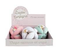 Doudou et Compagnie - Pallina di Presensione Sonaglio - 15 cm - Collezione Coniglio di Zucchero - Modello Casuale - Colore Bianco o Rosa o Verde - Doudou Multifunzione - Idea Regalo Neonato - DC3503
