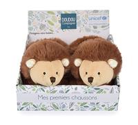 Pantofole con sonaglio Doudou & compagnie Unicef - Hérisson Marron 0/6 mesi