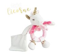 Doudou et Compagnie - Peluche a forma di unicorna con peluche - 17 cm - rosa - regalo di nascita - Grazioso scatola regalo - Lucie La Licrone - DC3310