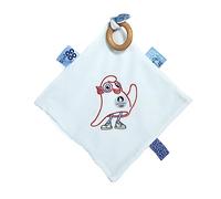 Doudou et Compagnie - Peluche Mascotte ufficiale dei Giochi Olimpici di Parigi 2024 - Doudou piatto con anello in legno - Dalla nascita - Per neonati - 25 x 25 cm - JO2422