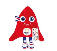 Doudou et Compagnie - Peluche Phryge 25 cm Mascotte ufficiale dei Giochi Olimpici Parigi 2024 - Forma Berretto Frygian Rosso - JO PARIS 2024 - Doudou Mascotte Phryge 25 cm - JO2401