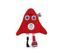Doudou et Compagnie - Peluche Phryge Paralimpico 25 cm in bustina - Mascotte ufficiale JO PARIS 2024 - Peluche rosso dei Giochi Olimpici e Paralimpici - Forma cappello Frigio - 25 cm - JO2411