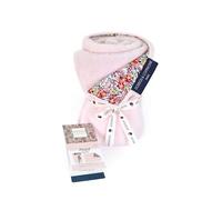 Doudou et Compagnie - Plaid Douceur Rose et Flori - Collezione BOH'AIME FAON - 70 x 100 cm - Fronte stampato 100% cotone - Retro rosa 100% peluche - Comfort - Regalo nascita bambino - DC4036