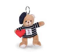 DOUDOU ET COMPAGNIE - Portachiavi Peluche Orso Mariniere Torre Eiffel - 14 cm - Collezione Amore di Parigi - con berretto e cuore - Mini peluche accessorio per borse - Idea regalo Souvenir Paris