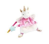 Doudou et Compagnie - Doudou Marionetta a mano Licorna - 25 cm - Rosa/Bianco - Lucie La Licorne - DC3320