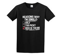 DOUDOUMAO Reason Why I'm Single Dick Is Too Big Don't Wanna Kill Someone T-Shirt Black XXL