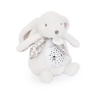 Doudouu et Compagnia - Luce notturna musicale coniglio bianco con proiezione di stelle - Peluche con melodie e luci lenitive - Compagno Notte Bambino - Idea Regalo Nascita - DC4202
