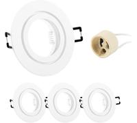 Doughelec Faretti incasso cartongesso GU10 Alluminio IP44 Cornice Bianco, Portafaretto Bagno Faretto led da incasso per cartongesso impermeabile incl.portalampada GU10 Rotondo 68mm, 230V 4 Pezzi