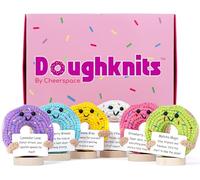 Doughknits™ - Ciambella all'uncinetto, 6 pezzi, regalo di supporto emotivo per adolescenti, mamma, sorella, fidanzata, collega, decorazione da scrivania Kawaii - Adorabile da collezione