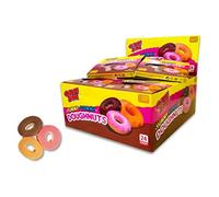 DOUGHNUTS ORIGINAL | Morbide caramelle gommose a forma di Ciambelle colorate | Espositore da 24 pacchetti da 23g l'uno (3 ciambelle per pacchetto) | Senza Glutine