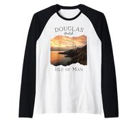 Douglas Isola di Man Souvenir Turismo Viaggi Famiglie Uomini Ragazzo Maglia con Maniche Raglan