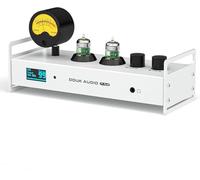 Douk Audio 2-Canale Bluetooth Tubo a Vuoto Preamplificatore, Hi-Fi Amplificatore per Cuffie, USB-DAC Scheda Audio PC, Ricevitore Audio Wireless Preamplificatore con VU-Meter, Ottico, Coassiale, APTX