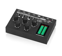 Douk Audio MX5 Mixer audio a 4 canali 4-CH Line-Mixing Mono Stereo Ultra Low Noise LED Level Meter