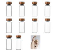 Doukesh 10 Pezzi 10ML Fiale di Vetro Mini Bottiglie di Vetro con Gomma Butilica e Tappo in Plastica di Alluminio Fiale per Campioni Trasparente Flacone Sterile Vuota per Iniezione Laboratorio Piante