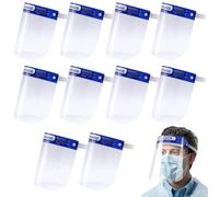 Doukesh 10 Pezzi Visiera Protettiva Professionale Visiere Protettive Trasparente Face Shield in Policarbonato Regolabile Visiera Protettiva da Lavoro Anti-polvere Anti-nebbia per Uomo Donna