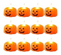 Doukesh 12 candele a LED per Halloween, zucca, zucca, zucca, senza fiamma, zucca, decorazione a LED, per Halloween, funzionamento a batteria