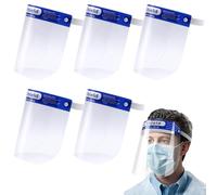 Doukesh 5 Pezzi Visiera Protettiva Professionale Visiere Protettive Trasparente Face Shield in Policarbonato Regolabile Visiera Protettiva da Lavoro Anti-polvere Anti-nebbia per Uomo Donna