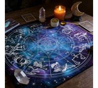 Doukesh Tappeto Divinatorio Tovaglia per Tarocchi Tovaglia per Carte Oracoli e Tarocchi Panno d'Altare per Praticare Cartomanzia e Pendolino Esoterico Stregoneria