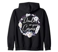 Doula At Your Cervix Floral Midwive Gift Nascita Parto Felpa con Cappuccio