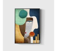 DOULAIMAI Figura moderna Facce Immagine di arte della parete Astratta geometrica Tela Pittura Arte contemporanea Stampa poster per soggiorno Decor 70x100 cm Senza cornice