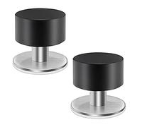 DOULEIN Fermaporta adesivo, 2 pezzi fermaporta autoadesivi in acciaio inox con Gomma Antivibrante Senza Forare Installazione per Proteggere Porte e Pareti