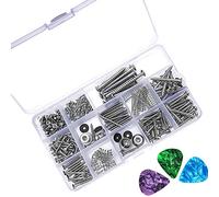 Doumneou 1 set di per chitarra elettrica, kit di ordinamento per chitarra elettrica, ponte, pickup, sintonizzatori, interruttori, piastre per collo, molle, 3 pezzi di colore casuale plettri per