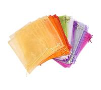 Doumneou 100 sacchetti in organza, 20 x 30 cm, sacchetti regalo con coulisse, sacchetti per gioielli per Natale e matrimoni (colore casuale)