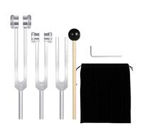 Doumneou (128 Hz, 256 Hz, 512 Hz) Set di Diapason, Diapason con Martello Riflesso per/Guerisone/TeRapia Suonale/Riparazione