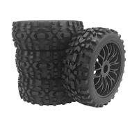 Doumneou 4Pc RC Ruote e Pneumatici con Hex 17Mm Ruote Cerchi 1/8 Scala Auto All Terreno per 1:8 RC su Strada Auto