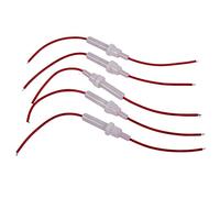 Doumneou 5 portafusibili in tubo del tipo di tappo inline a vite bianco e rosso, 6 mm x 30 mm
