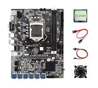 Doumneou B75 ETH Scheda Madre 12 PCIE a USB3.0+I3 2120 CPU+Ventola Di Raffreddamento+ Interruttore+ Scheda Madre DDR3 LGA1155