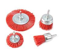 Doumneou Kit di spazzole in nylon con abrasivo, 4 pezzi, in nylon per trapano con 1/4 di pollice