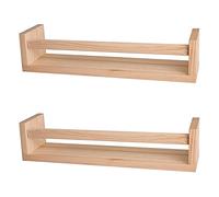 Doumneou Libreria galleggiante da parete, in legno naturale, 2 pezzi, mensole per la cameretta bambini, decorazione per , portaspezie da