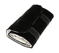 Doumneou Rotolo di gioielli Borsa per gioielli, realizzata in flanella, per anelli, per conservare gioielli si viaggia - Nero, Grigio,