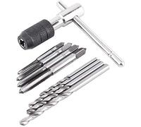 Doumneou Set di 9 chiavi a cricchetto regolabili con impugnatura a T con filettatura M6 e punta elicoidale da 2,5-5 mm