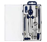 Doumneou Set di 9 strumenti di precisione per geometria, bussola, in metallo, per studenti, strumenti da disegno e kit di disegno per architettura