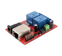 Doumneou Switch LAN Ethernet 2 Vie Modulo Controller/Udp Server Web, Automatico, Rosso, 2NO 2NC, 15-30 VDC, Montaggio a Pannello