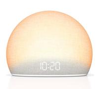 DOUMOSH Sveglia all'alba con rumore bianco - Wake Up Light & Sveglia sonora per camera da letto | 20 aiutanti rilassanti per il sonno, funzione sveglia naturale, display dimmerabile, senza schermo