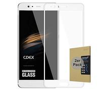 doupi 2X FullCover Pellicola Vetro Temperato per Huawei P10, (2-Pack) Premium 9H HD Protettiva Protezione dello Schermo Tempered Glass, Bianco