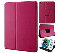 doupi Deluxe FlipCase per iPad Air/iPad Air 2, Protezione Custodia con Smart Sleep/Wake Up Funzione Book Style Etui Stare in Piedi Protettiva, redpink