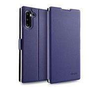 doupi Deluxe FlipCase per Samsung Galaxy Note 10, Protezione Custodia Ultra Slim Magnete Flip Cover Protettiva Book Style Etui Stare in Piedi, Blu Scuro