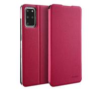 doupi Deluxe FlipCase per Samsung Galaxy S20+ (S20 Plus), Protezione Custodia Ultra Slim Magnete Flip Cover Protettiva Book Style Etui Stare in Piedi, Rosa Rosso