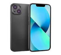 doupi UltraSlim Custodia per iPhone 13 Mini (5,4 Pollici), Satinato fine Piuma Facile Mat Semi Trasparente Cover, Nero