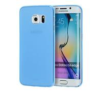 doupi UltraSlim Custodia per Samsung Galaxy S6 Edge, Satinato fine Piuma Facile Mat Semi Trasparente Cover, Blue