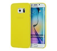 doupi UltraSlim Custodia per Samsung Galaxy S6 Edge, Satinato fine Piuma Facile Mat Semi Trasparente Cover, Giallo