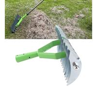 DOUQIFEI Rastrello per prato in acciaio inox, decalcificazione e trituratore per giardino, senza maniglia, 32 x 23,9 x 12,2 cm, per rimuovere le foglie di erba morta e allentare il terreno