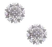 Douqu 1 paio di clip per scarpe da sposa alla moda da sposa in oro argento grigio strass cristallo stivali clip, 5cm, Argento, Strass